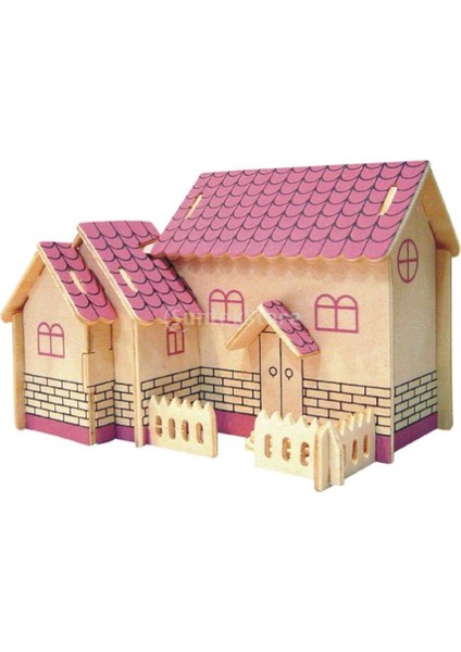 Ahşap 3D Maket Mor Ev