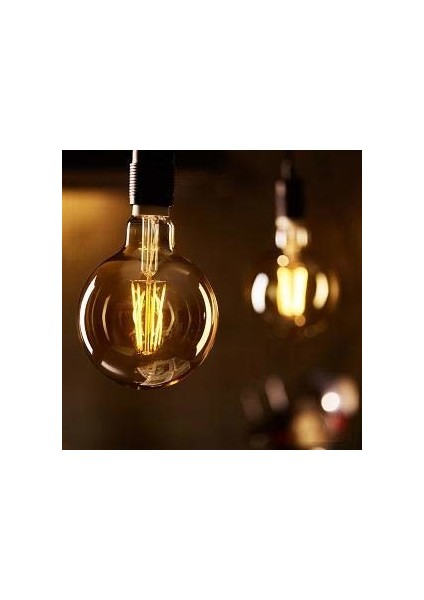 G95 Flamanlı Rustik 6W Led Ampul 10'lu Dekoratif Vintage Aydınlatma Amber Rengi