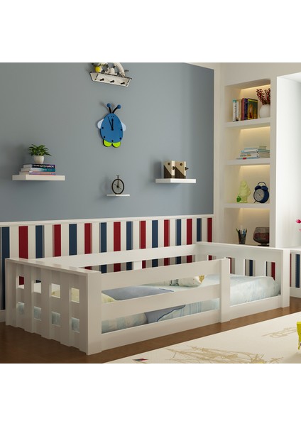İdeal Montessori Karyola Beyaz U4 - 90 x 190 Yatak Uyumlu - Genç - Çocuk Karyolası