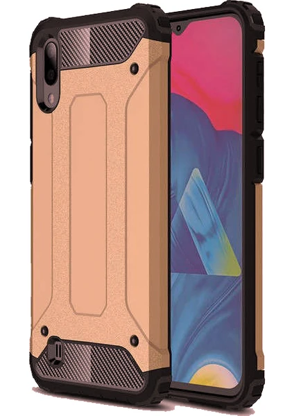 Case 4U Galaxy M10 Kılıf Military Armor Çift Katmanlı Crash Silikon Kılıf Rose Gold