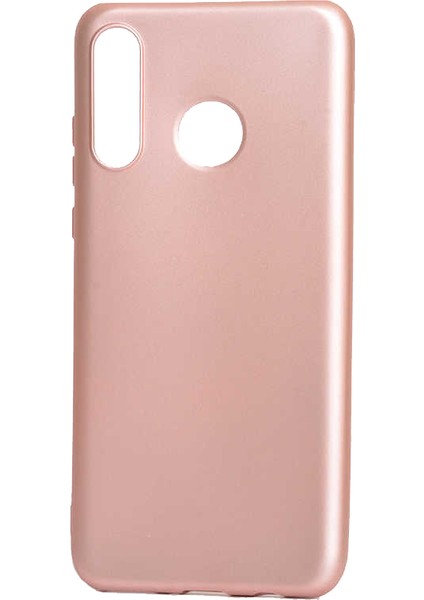 Huawei P30 Lite Kılıf Klasik Mat Renkli Yumuşak Premier Silikon Rose Gold