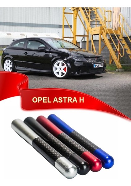 Opel Astra H Uyumlu Karbon Desenli Çubuk Metal Radio Anteni - Gri