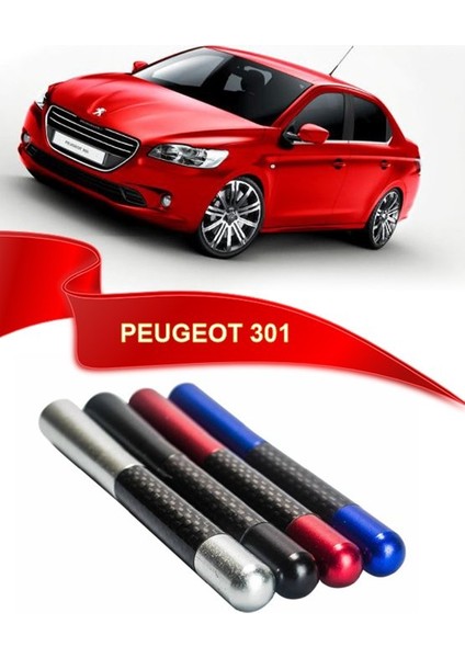 Peugeot 301 Uyumlu Karbon Desenli Çubuk Anten Kısa Anten - Gri