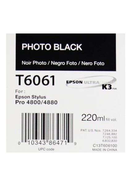 T6061-C13T606100 Foto Siyah Kartuş