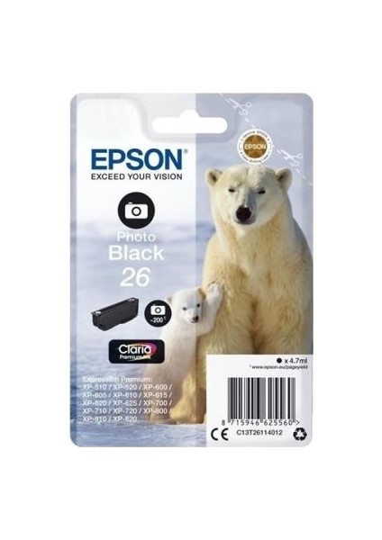 26-T2611-C13T26114020 Foto Siyah Kartuş fiyatları