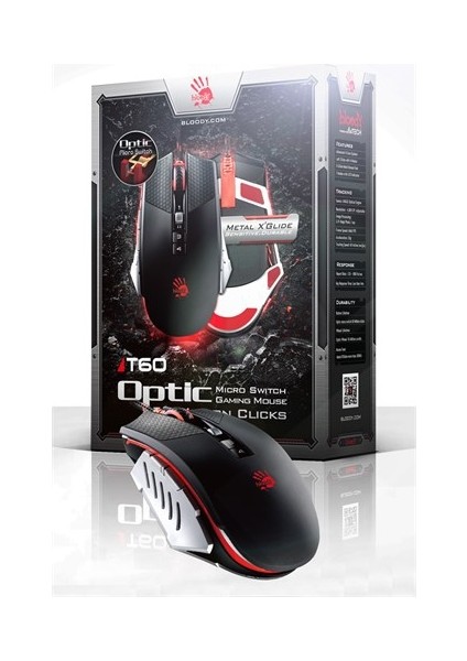 T60 LK Optik Multi Core Metal Ayak 4000CPI Oyuncu Mouse