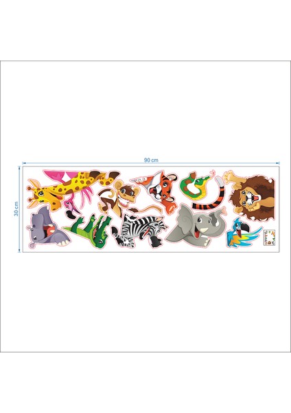 Bebek Çocuk Odası Aslan Maymun Papağan Sevimli Hayvanlar Sticker fırsatları