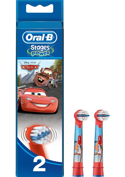 Stages Çocuklar İçin Diş Fırçası Yedek Başlığı, Cars, 2 Adet
