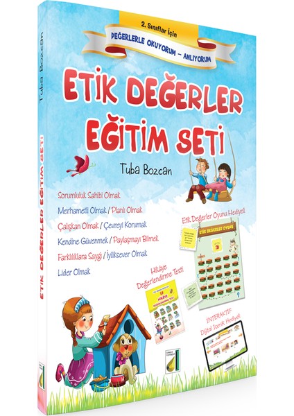 2. Sınıflar İçin Etik Değerler Eğitim Seti (10 Kitap+Hds)