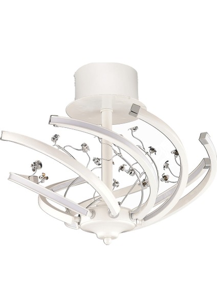 Asmin-2 Metal Yaş Boyalı Krom Kaplama Detaylı Ledli Avize