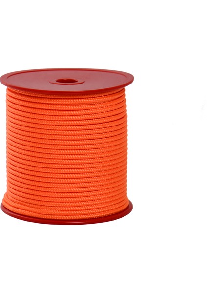 3,0 Mm Polyester Çok Amaçlı İp Halat - Turuncu - 50 M. - Makaralı