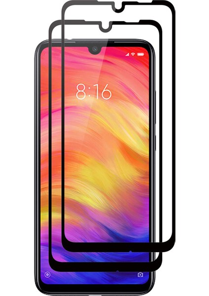 Xiaomi Redmi Note 7 5DTam Kaplayan Tamperli Cam Ekran Koruyucu Curved Kırılmaz Kenar - Siyah