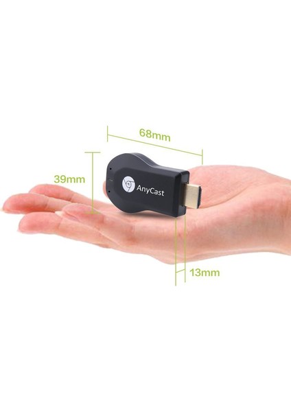 Anycast M2 Plus 2.Jenerasyon Hdmi Wifi Apple iPhone Uyumlu Samsung LG HTC Xiaomi Android ve IOS Tv Görüntü Aktarım Cihazı