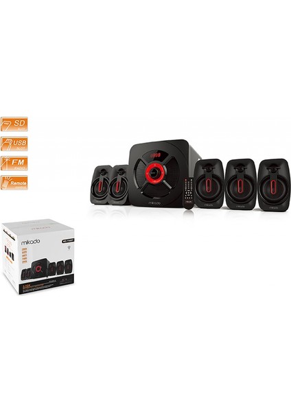 Md-730Bt 5+1 30W+8W*5 Usb+Sd+Fm Destekli Bluetooth Speaker