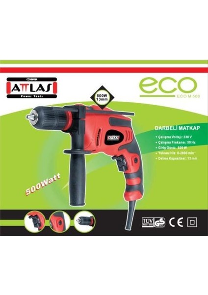 ECO M 500 13 mm Darbeli Matkap 500 W