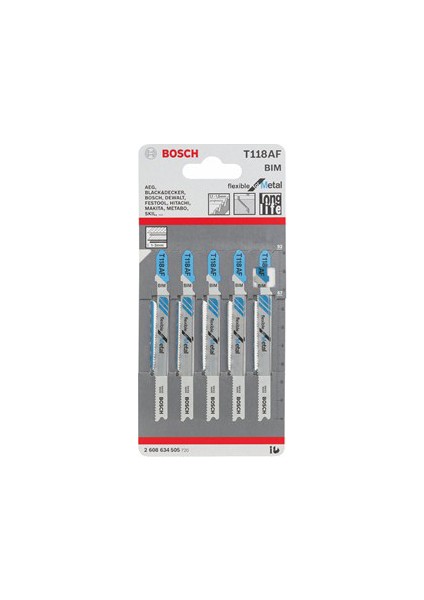 - Kırılmaya Karşı Dayanıklı Seri Metal İçin T 118 Af Dekupaj Testeresi Bıçağı - 5'Li Paket fiyatları