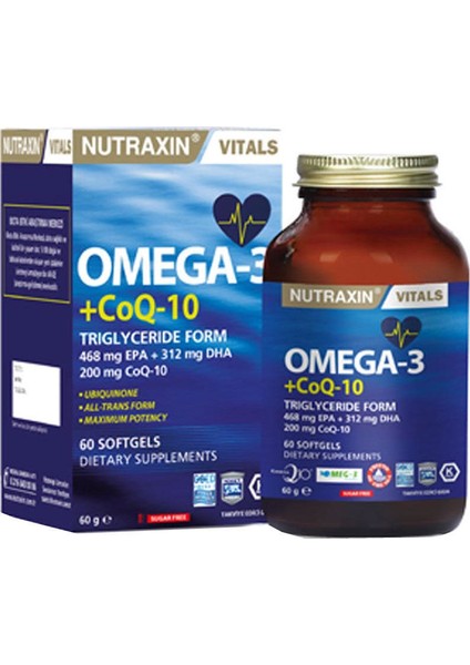 Omega3+COQ-10 60 kapsül