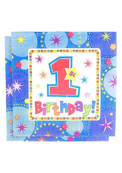 Peçete 1 Yaş Mavi 20' li