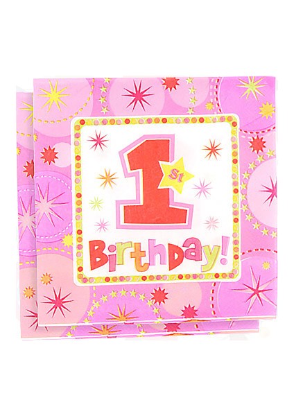 Peçete 1 Yaş Pembe 20' li