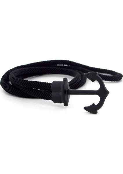 Büyük Metal Çapalı Siyah Sarma Erkek Bileklik Bt580 fiyatları