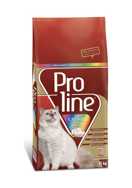 Proline Cat Chicken Multi Colour Renkli Taneli Yetişkin Kedi Maması 15 Kg