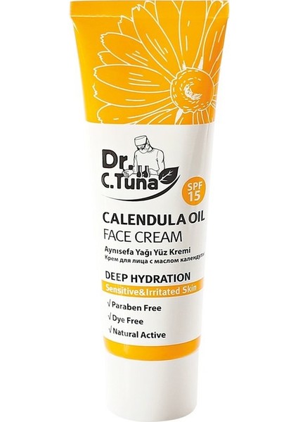 Dr. C.Tuna Calendula Yağı Yüz Kremi Derin Nemlendirme Etkisiyle 50 ml Kuru Ciltler İçin