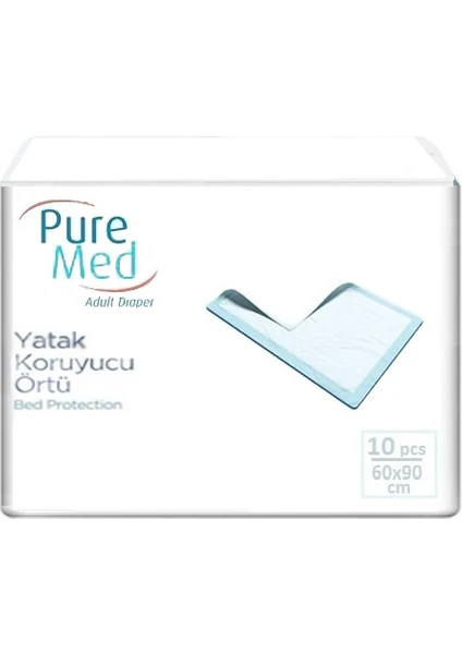 Pure Med  Yatak Koruyucu Örtü 60 cm x 90 cm 10'lu