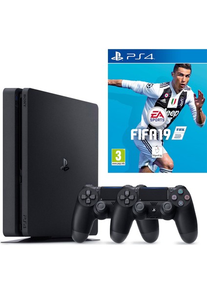 Playstation 4  Slim 500 Gb Oyun Konsolu + 2.  Kol +  Fifa 19