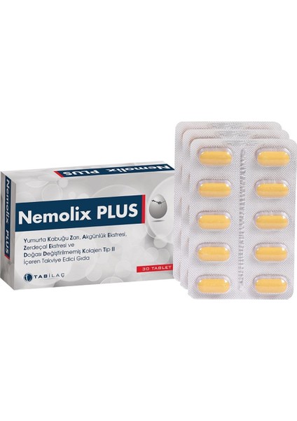 Nemolix Plus Tip II - Yumurta Kabuğu Zarı 30 Tablet