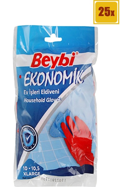 Ekonomik Bulaşık Eldiveni 10-10.5 25'li Set