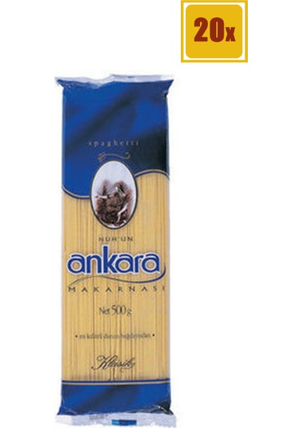 Nuh Ankara Çubuk Makarna 500 gr 20'li Set