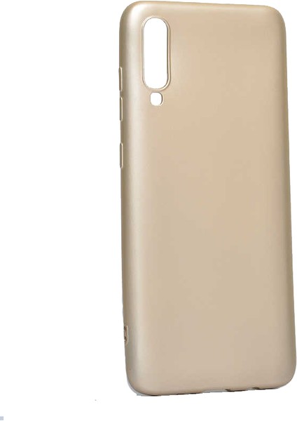 Samsung Galaxy A70 Kılıf Klasik Mat Renkli Yumuşak Premier Silikon Altın