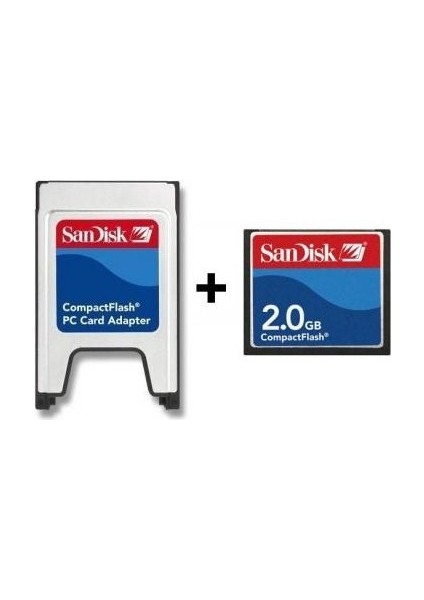 2GB Compact Flash Hafıza Kartı + PCMCIA Kart Okuyucu