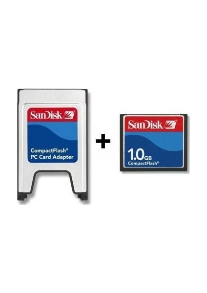 1GB Compact Flash Hafıza Kartı + PCMCIA Kart Okuyucu