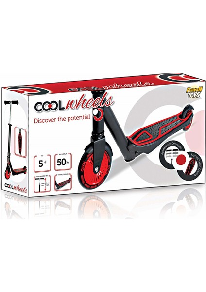 Cool Wheels 2 Tekerlekli Scooter Kask set Kırmızı