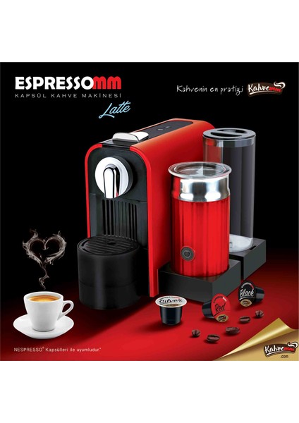 Latte Kapsül Kahve Makinesi Siyah - Nespresso Uyumlu