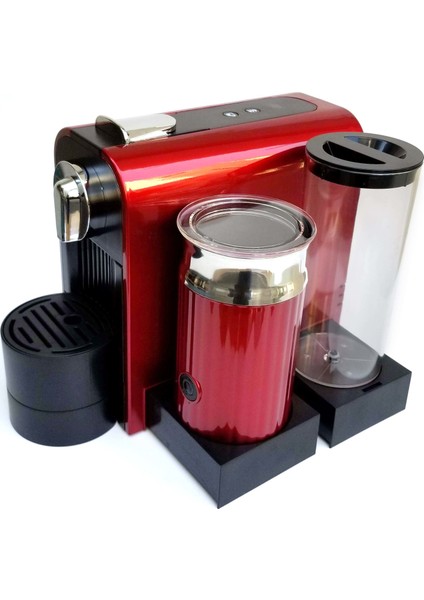 Latte Kapsül Kahve Makinesi Kırmızı - Nespresso Uyumlu