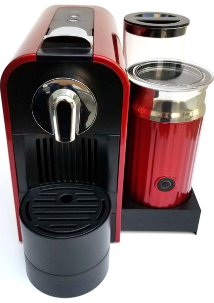 Latte Kapsül Kahve Makinesi Kırmızı - Nespresso Uyumlu