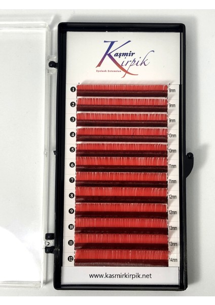 Renkli 007 mm C Kıvrım Mix Boy Kırmızı Renk