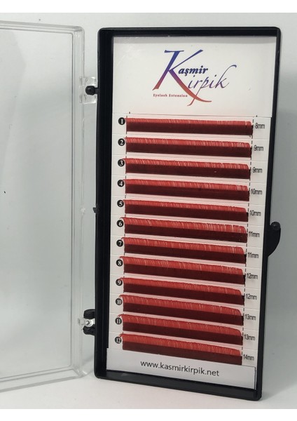 Renkli 007 mm C Kıvrım Mix Boy Kırmızı Renk