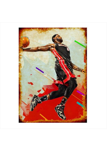 Ahşap Tablo Lebron James Nba