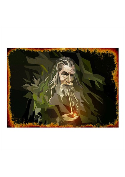 Ahşap Tablo Yüzüklerin Efendisi Gandalf