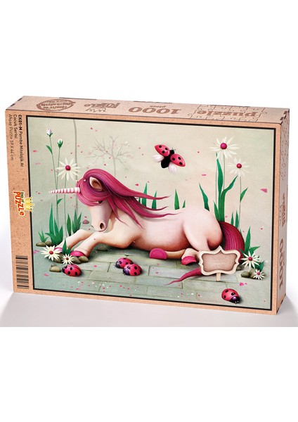 Pembe Mitolojik At Ahşap Puzzle 1000 Parça (CK01-M)