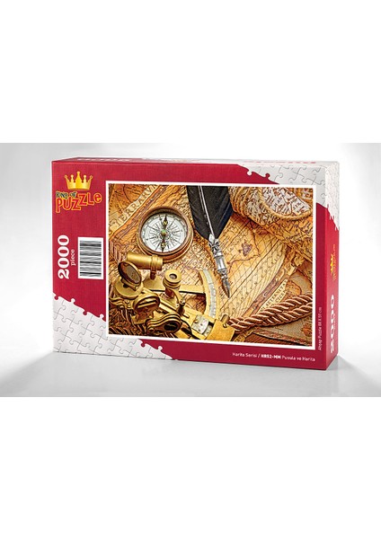 King Of Puzzle Pusula ve Harita Ahşap Puzzle 2000 Parça (HR52-MM)