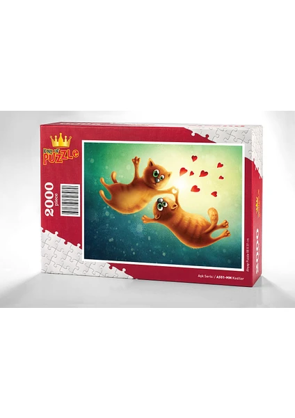 King Of Puzzle Kediler Ahşap Puzzle 2000 Parça (AS51-MM)