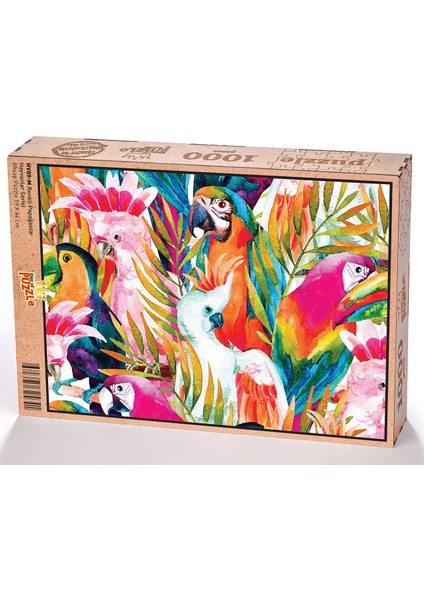 Renkli Papağanlar Ahşap Puzzle 1000 Parça (HV09-M)