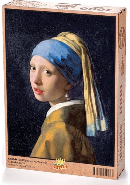 King Of Puzzle İnci Küpeli Kız - Johannes Vermeer Ahşap Puzzle 1000 Parça (KR01-M)