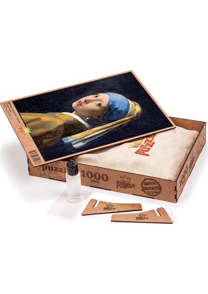 King Of Puzzle İnci Küpeli Kız - Johannes Vermeer Ahşap Puzzle 1000 Parça (KR01-M)