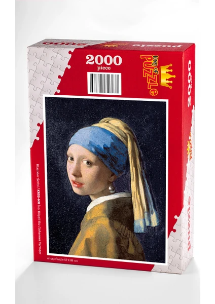 King Of Puzzle İnci Küpeli Kız /Johannes Vermeer Ahşap Puzzle 2000 Parça (KR50-MM)