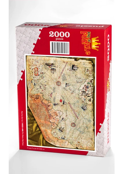 King Of Puzzle Piri Reis Haritası Ahşap Puzzle 2000 Parça (HR50-MM)